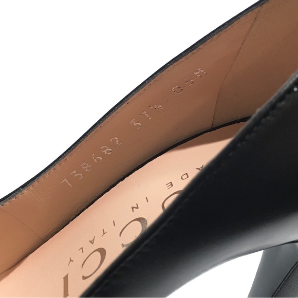GUCCI GG STILETTOS LEATHER PUMPS -BLACK -WOMEN’S US 7.5 -NEW - Picture 8 of 10
